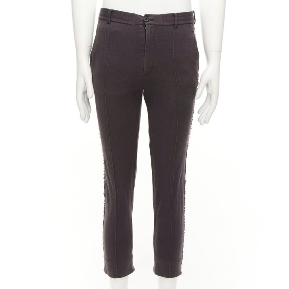 Lanvin Cotton Distressed Trim Pants